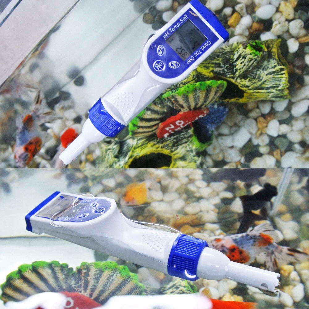 6-in-1 Pen type Water Quality Meter pH Temperature Conductivity ORP TDS